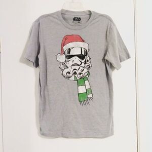 Star Wars Christmas Grey Storm Trooper With Scarf Tshirt